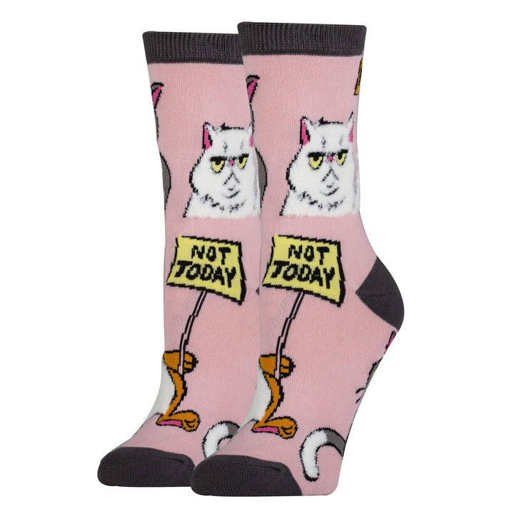 Not Today | Women's Cotton Crew Funny Socks - Premium Socks from Oooh Yeah/Sock It Up/Oooh Geez Slippers - Just $11.95! Shop now at Pat's Monograms