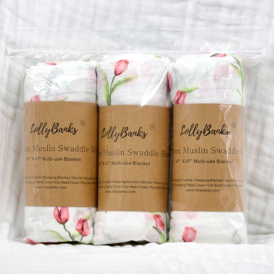 Tulip Garden Baby Swaddle Blanket - Premium Swaddle from LollyBanks - Just $16.95! Shop now at Pat's Monograms