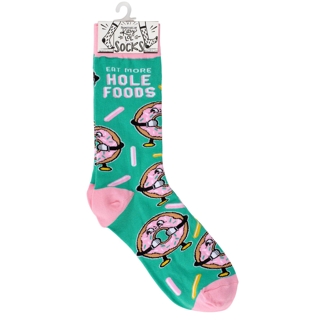 Eat More Hole Foods Socks - Premium Socks from Primitives by Kathy - Just $11.50! Shop now at Pat's Monograms