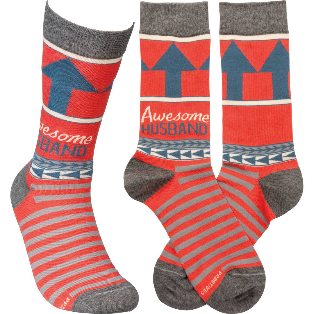Awesome Husband Socks - Premium Socks from Primitives by Kathy - Just $11.50! Shop now at Pat's Monograms