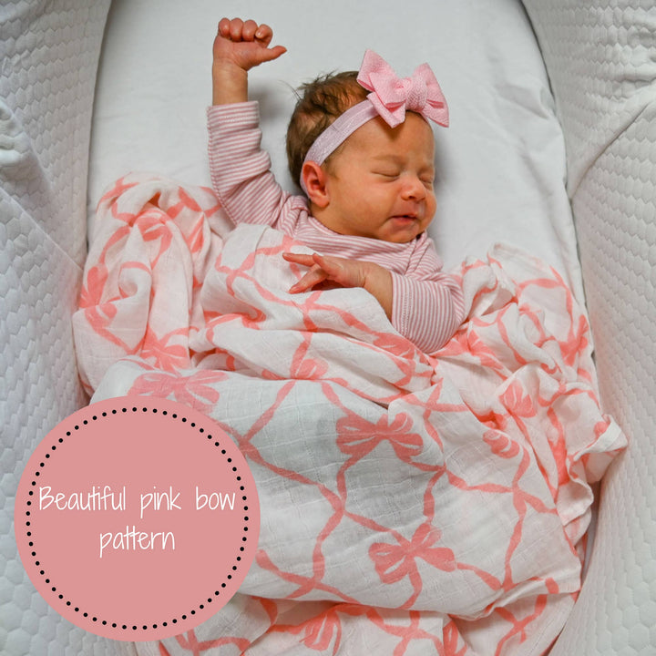 Beautiful Bows Baby Swaddle Blanket - Premium Swaddle from LollyBanks - Just $19.95! Shop now at Pat's Monograms