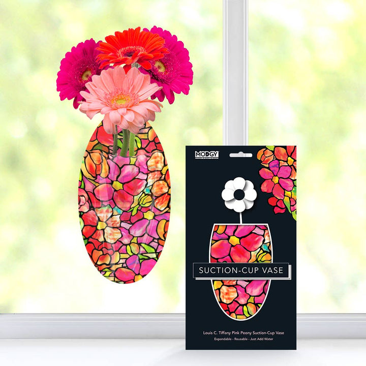 Louis C. Tiffany Pink Peony Oval Suction Cup Vase - Premium decor from Modgy - Just $9.95! Shop now at Pat's Monograms