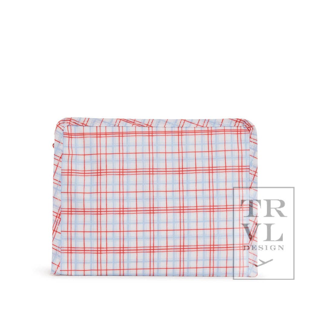 Roadie Medium - Classic Plaid Red Zip Pouch - Premium travel bag from TRVL Design - Just $28.95! Shop now at Pat's Monograms