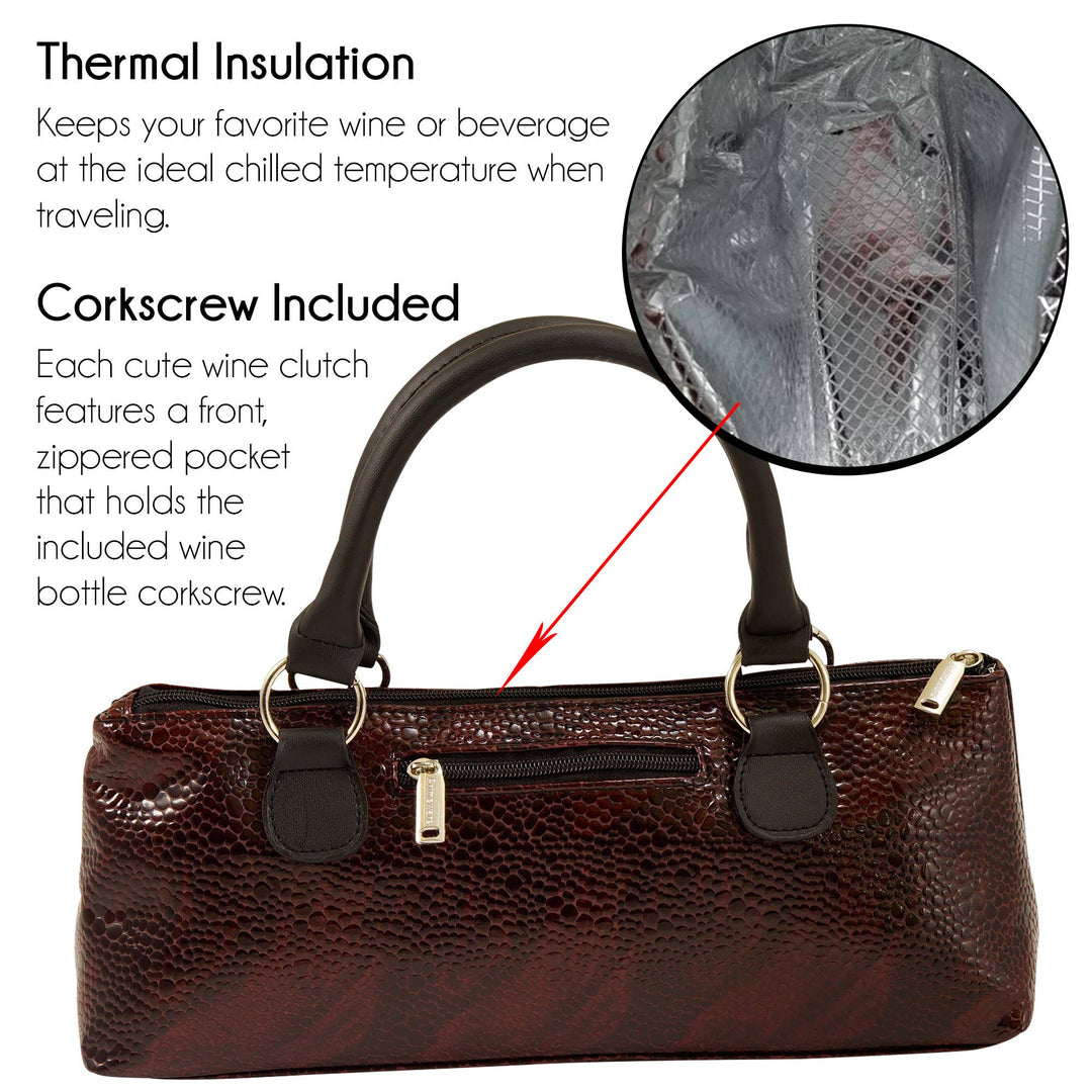 Wine Clutch | Wine Purse Serpentes Design - Premium Accessories from Primeware Inc. - Just $29.95! Shop now at Pat's Monograms