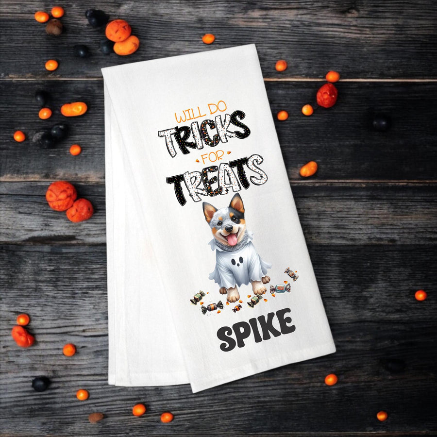 Australian Cattle Dog, Will Do Tricks for Treats Tea Towel, Aussie Mom, Kitchen Towel, Dish Towel, Flour Sack Towel, Dog Lover Gift - Premium  from Pat's Monograms - Just $15.22! Shop now at Pat's Monograms