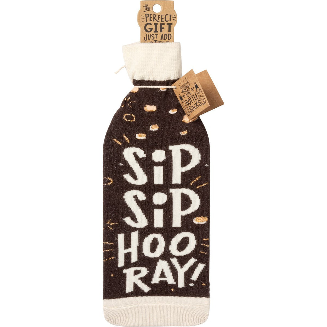 Bottle Sock - Sip Sip Hooray Drink Up - Premium wine accessories from Primitives by Kathy - Just $5.95! Shop now at Pat's Monograms