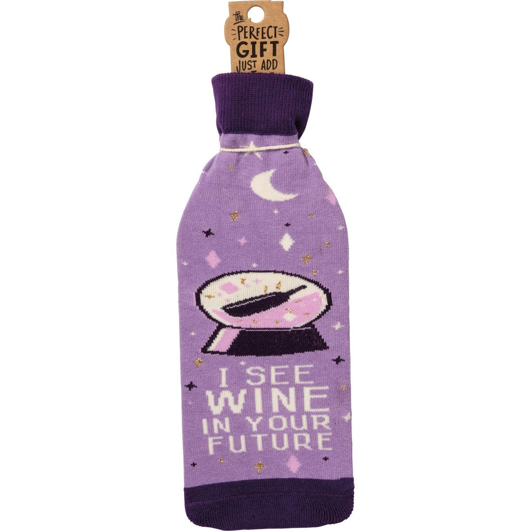 Bottle Sock - I See Wine In Your Future - Premium wine accessories from Primitives by Kathy - Just $5.95! Shop now at Pat's Monograms