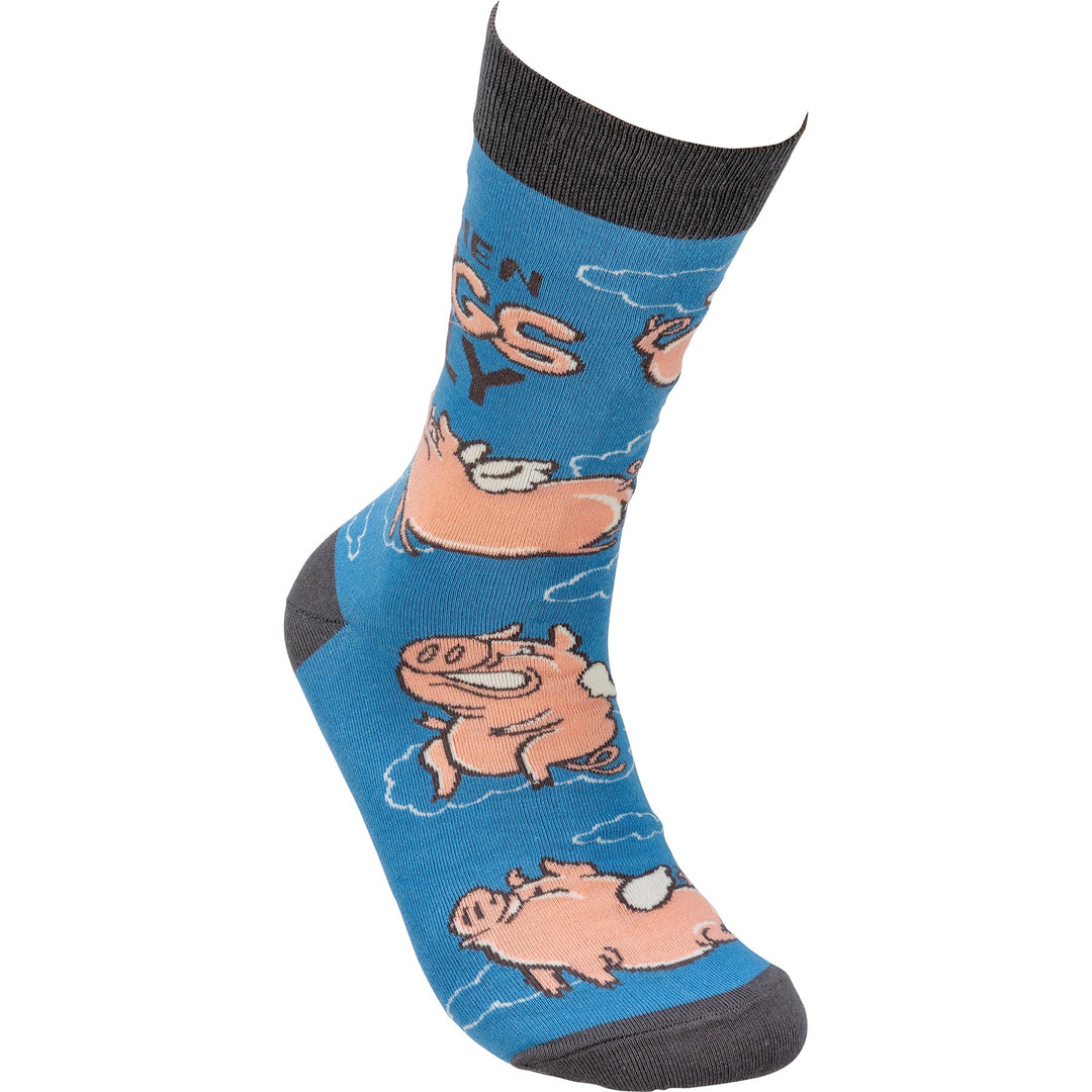 Socks - When Pigs Fly - Premium Socks from Primitives by Kathy - Just $7.95! Shop now at Pat's Monograms