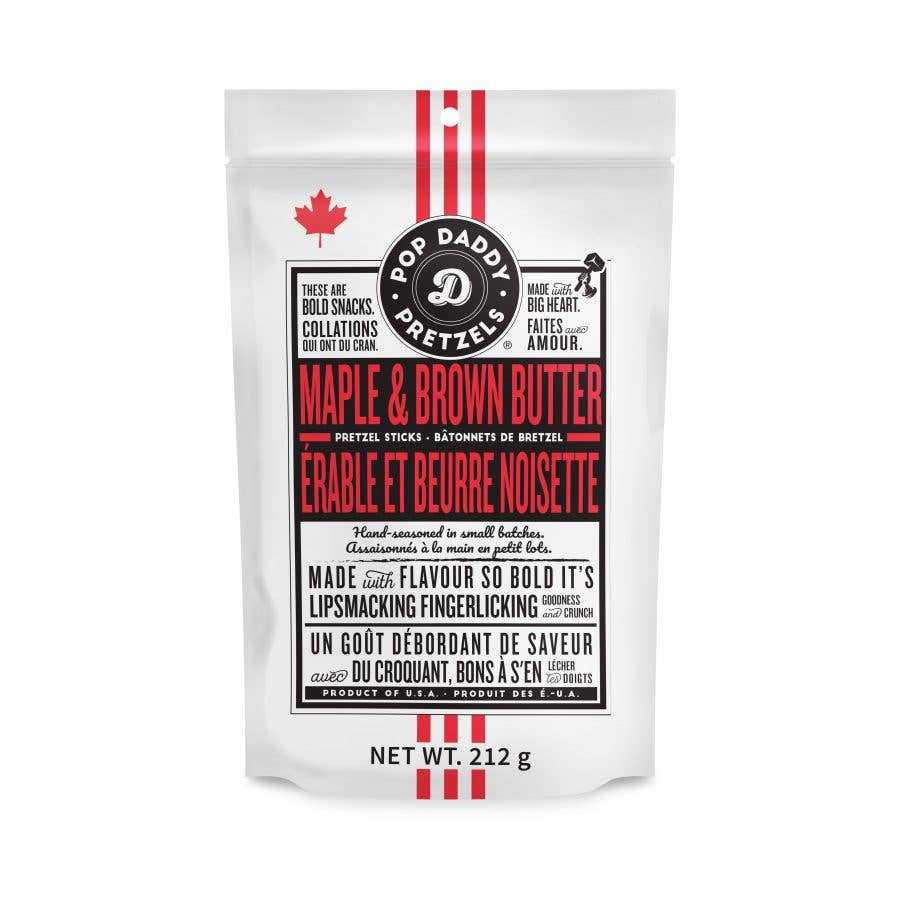 Pop Daddy – Maple & Brown Butter Seasoned Pretzels 7.5oz - Premium gourmet Foods from Pop Daddy Snacks - Just $5.95! Shop now at Pat's Monograms