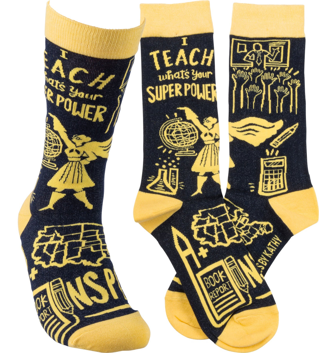 I Teach What's Your Super Power - Premium Socks from Primitives by Kathy - Just $7.95! Shop now at Pat's Monograms