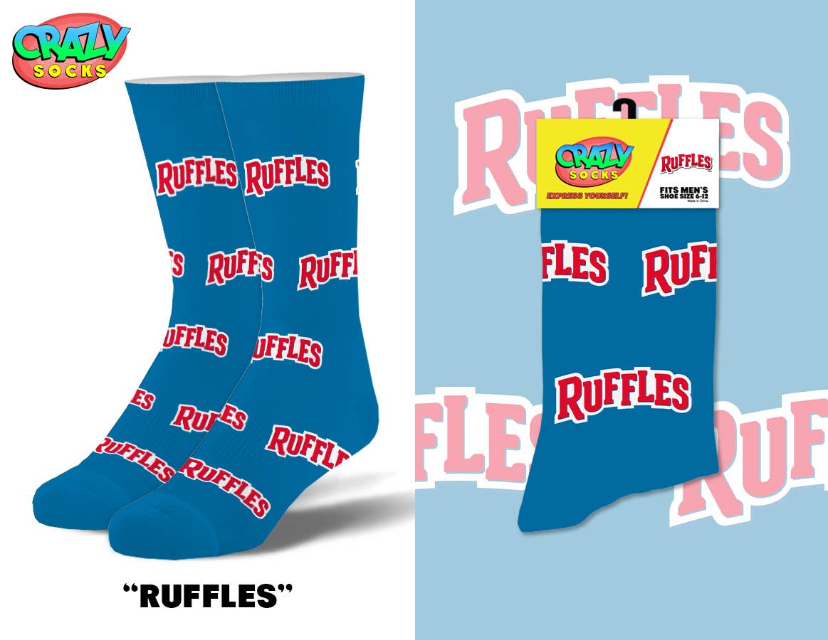 Ruffles - Mens Crew Folded - Crazy Socks - Premium Socks from Crazy Socks - Just $8! Shop now at Pat's Monograms