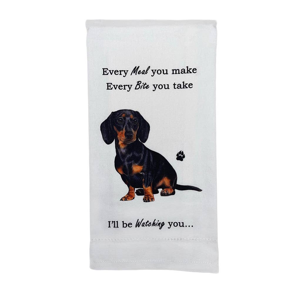 Dachshund Black Kitchen Towel - Premium Kitchen Towels from E&S Pets - Just $10.95! Shop now at Pat's Monograms