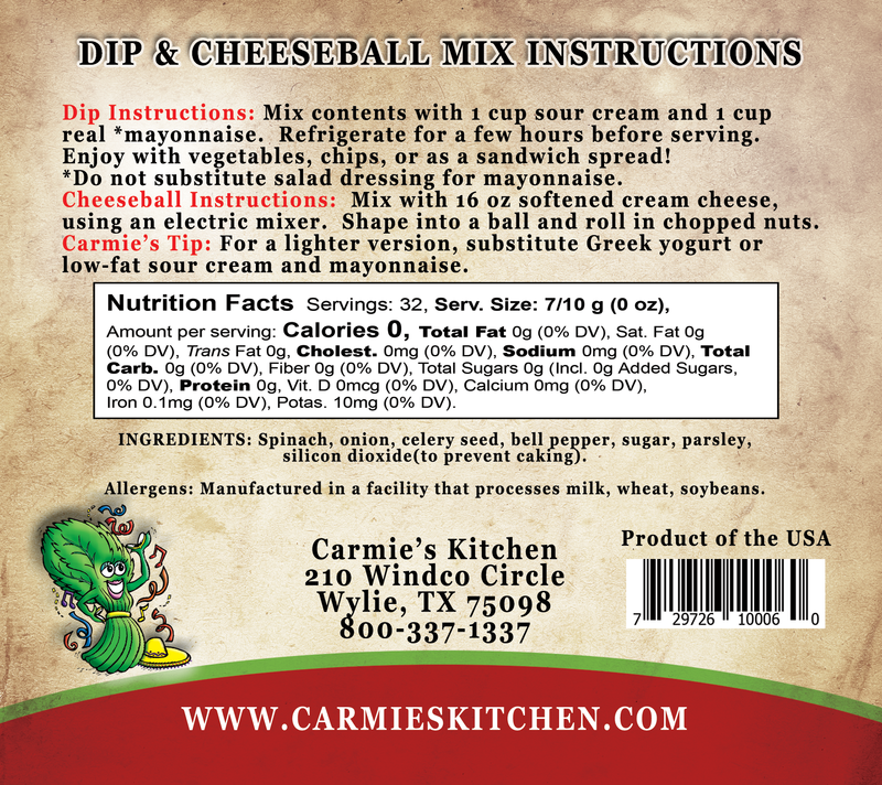 Fiesta Spinach Dip - Premium Dips & Spreads from Carmie's Kitchen - Just $4.5! Shop now at Pat's Monograms