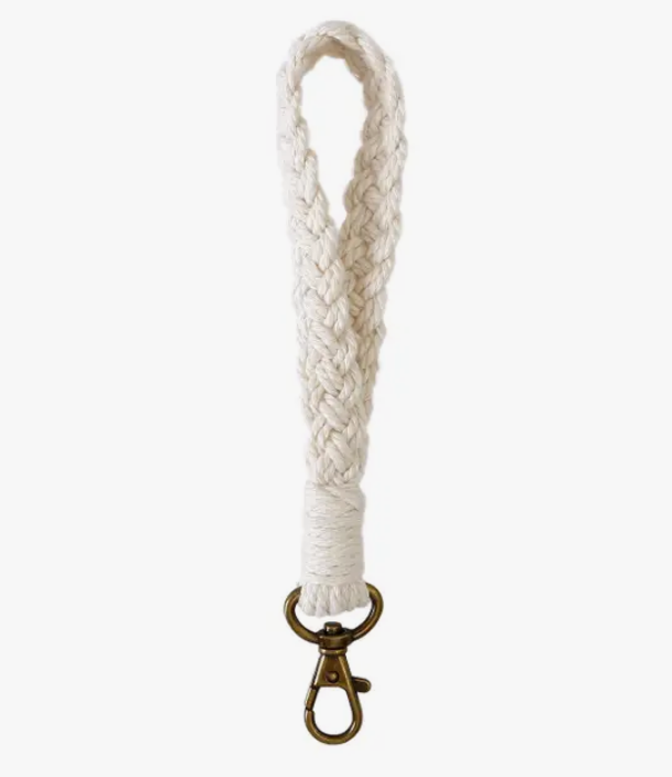 Macrame Flat Braided Wristlet Keychain - Premium  from Adorro - Just $7.5! Shop now at Pat's Monograms