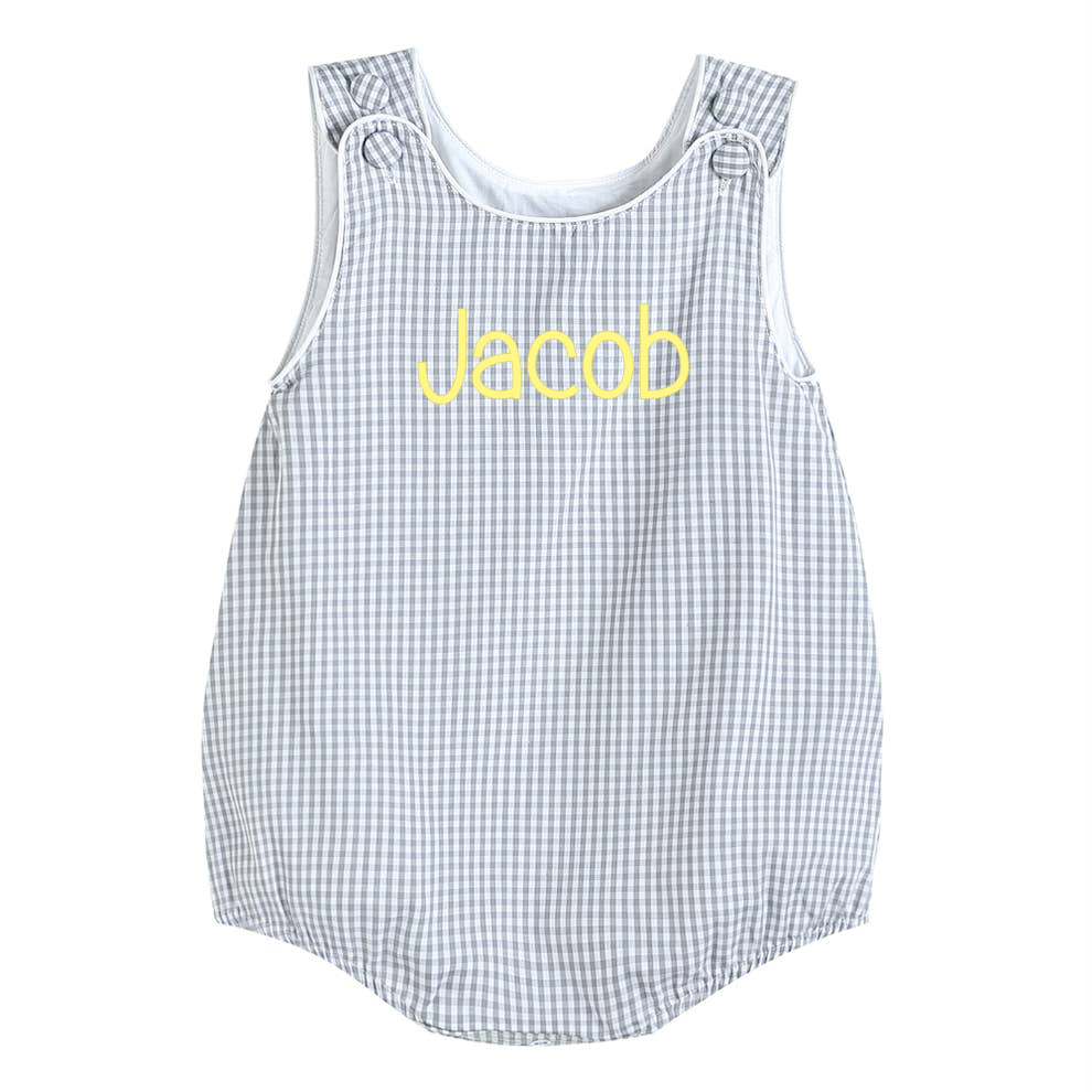 Gray Gingham Bubble Romper - Premium Baby & Toddler Outfits from Lil Cactus - Just $29.95! Shop now at Pat's Monograms