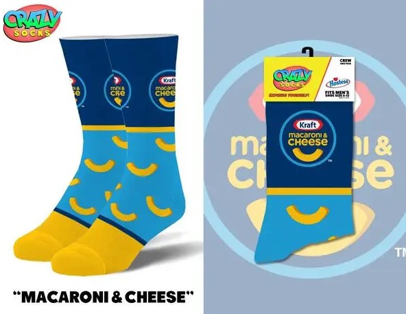 Kraft Macaroni & Cheese Crew Socks - Premium Socks from Crazy Socks - Just $8! Shop now at Pat's Monograms