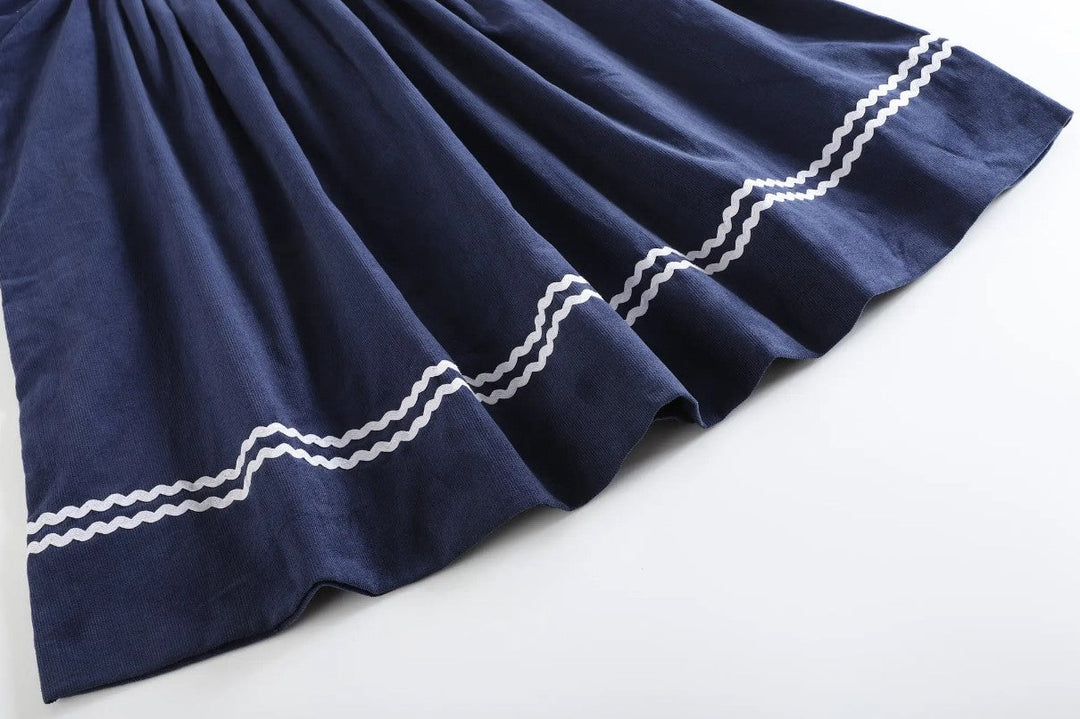 Dark Blue Corduroy Nativity Smocked Dress - Premium Baby & Toddler Dresses from Lil Cactus - Just $32.95! Shop now at Pat's Monograms