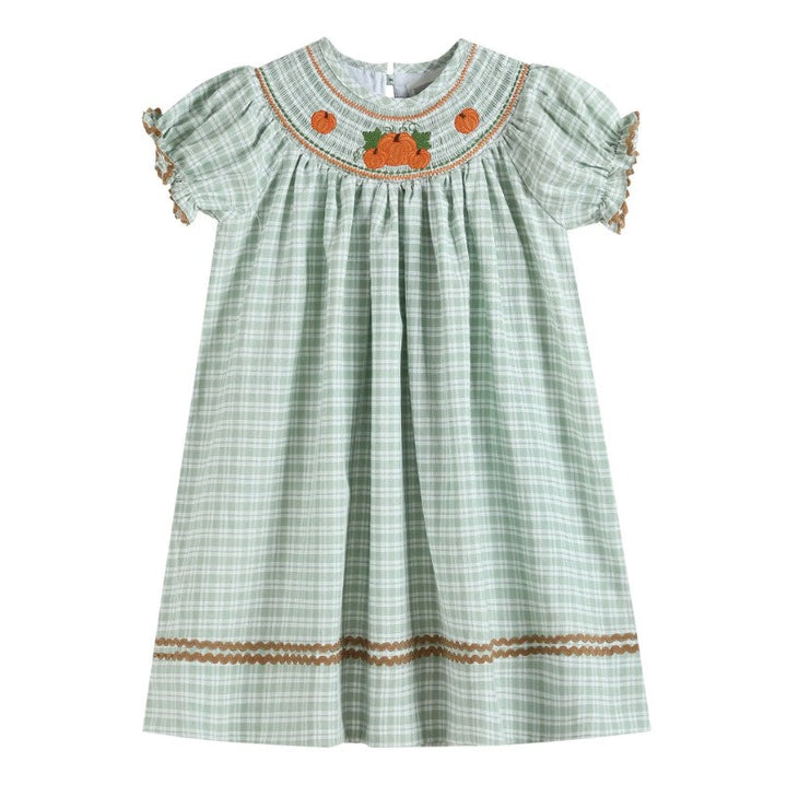 Lil Cactus - Plaid Pumpkin Smocked Bishop Dress - Premium Baby & Toddler Dresses from Lil Cactus - Just $34.95! Shop now at Pat's Monograms