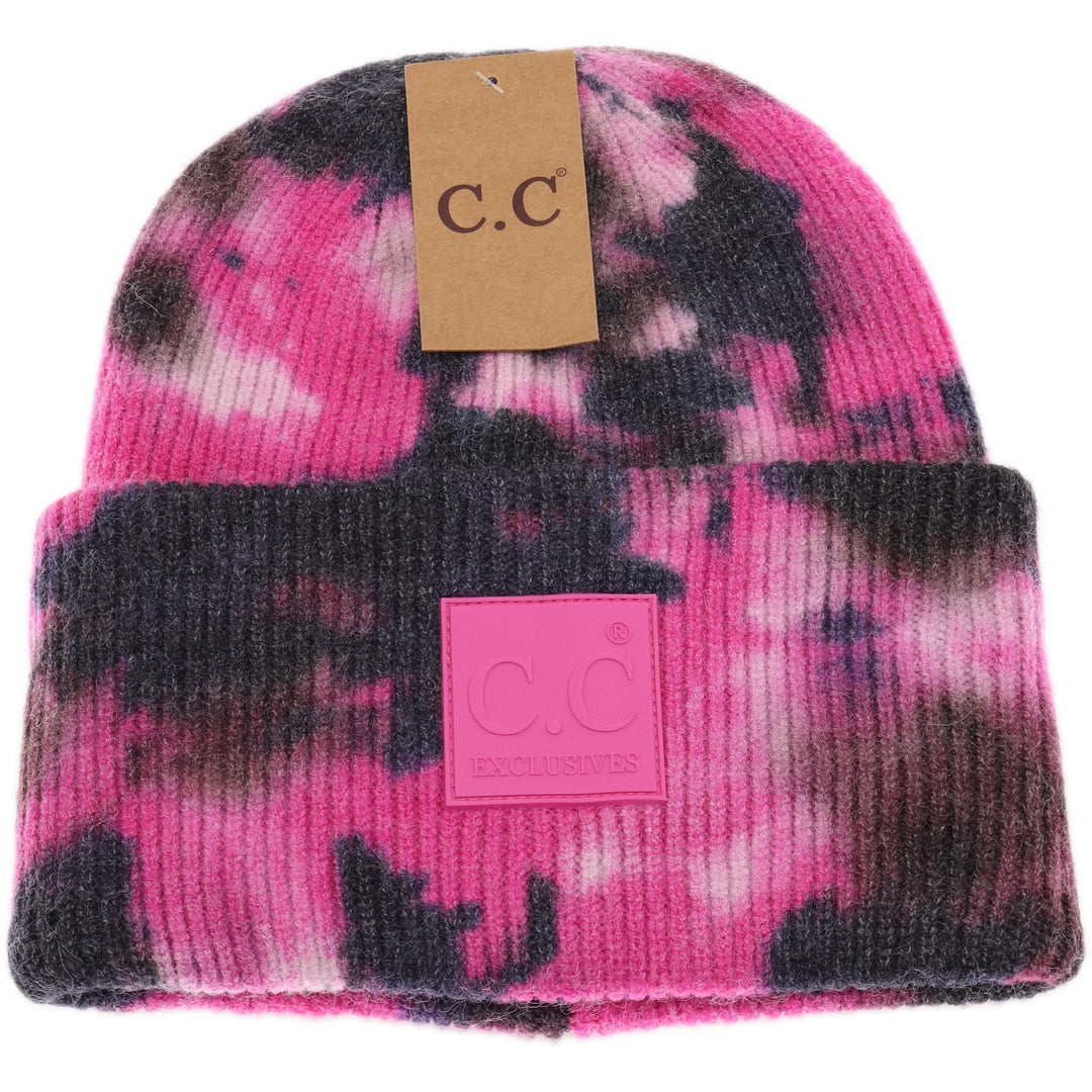 Tie Dye CC Beanie with Rubber Patch - Premium Accessories from CC Beanie - Just $21.00! Shop now at Pat's Monograms