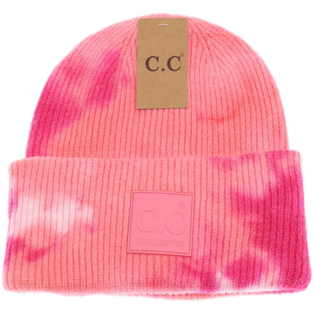 Tie Dye CC Beanie with Rubber Patch - Premium Accessories from CC Beanie - Just $21.00! Shop now at Pat's Monograms