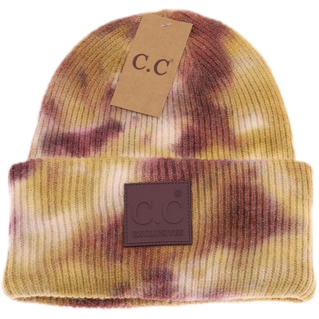 Tie Dye CC Beanie with Rubber Patch - Premium Accessories from CC Beanie - Just $21.00! Shop now at Pat's Monograms