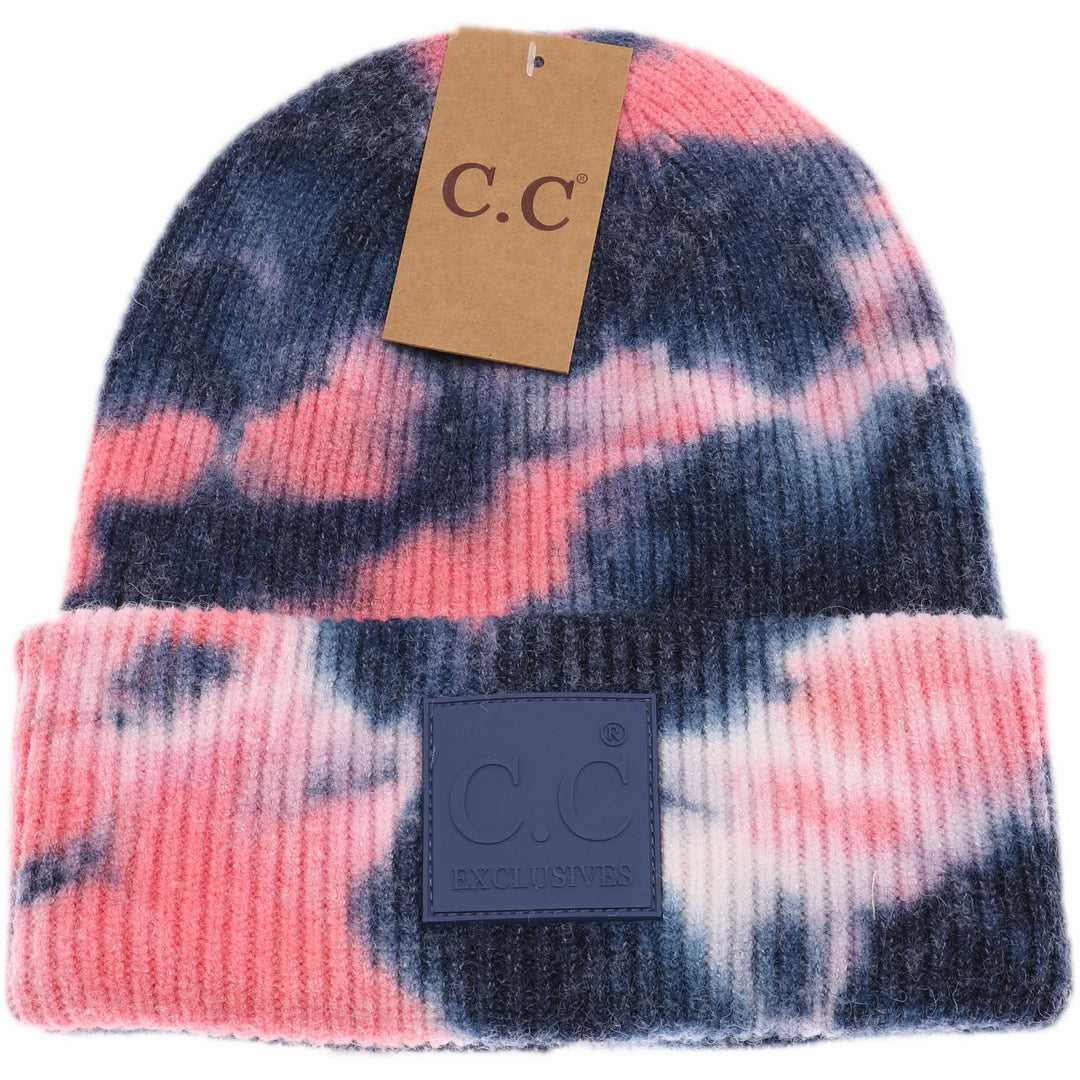 Tie Dye CC Beanie with Rubber Patch - Premium Accessories from CC Beanie - Just $21.00! Shop now at Pat's Monograms