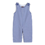 Dark Blue Gingham Overalls — Lil Cactus