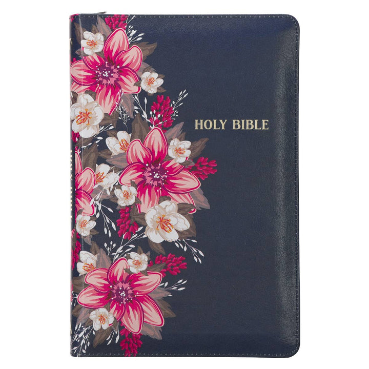 Floral Blue Faux Leather KJV Deluxe Gift Bible - Premium Books and Devotionals from Christian Art Gifts - Just $34.95! Shop now at Pat's Monograms